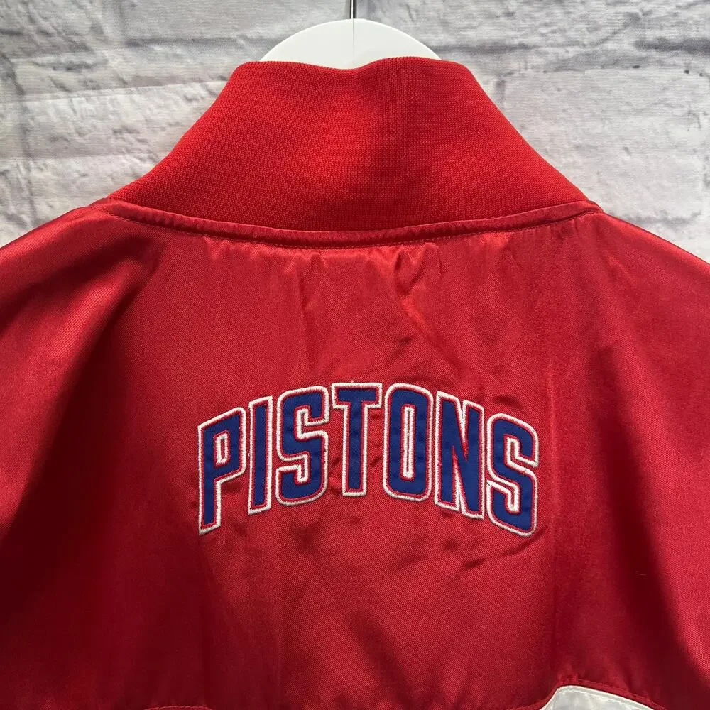 Hardwood Classics Mitchell & Ness Jacket Red White Blue Size XL Satin Pistons